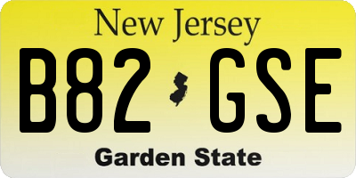 NJ license plate B82GSE