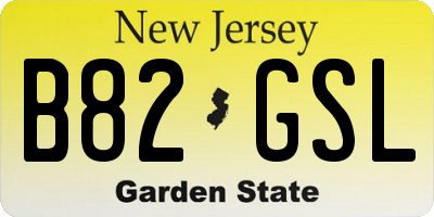NJ license plate B82GSL