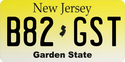 NJ license plate B82GST