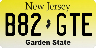 NJ license plate B82GTE