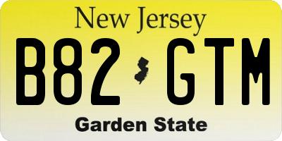 NJ license plate B82GTM