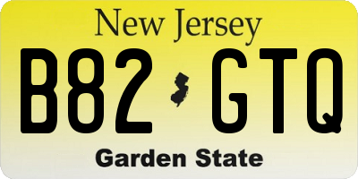 NJ license plate B82GTQ
