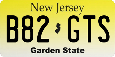 NJ license plate B82GTS