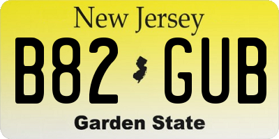 NJ license plate B82GUB