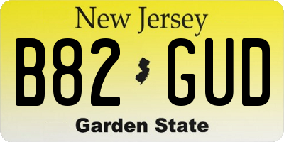 NJ license plate B82GUD