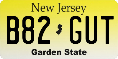 NJ license plate B82GUT