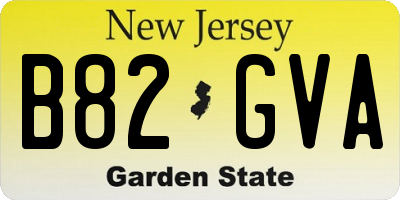 NJ license plate B82GVA