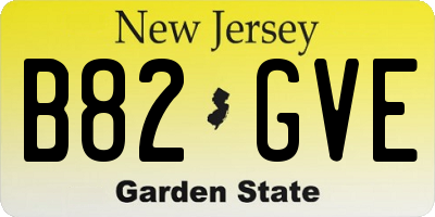 NJ license plate B82GVE