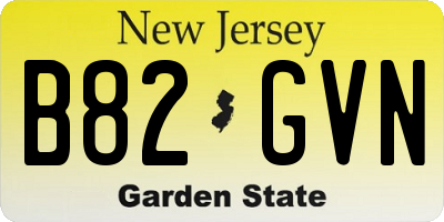 NJ license plate B82GVN