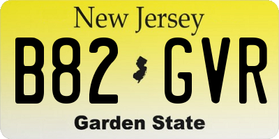 NJ license plate B82GVR