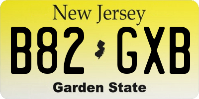 NJ license plate B82GXB