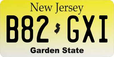 NJ license plate B82GXI