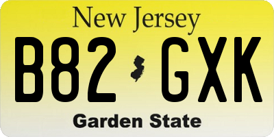 NJ license plate B82GXK
