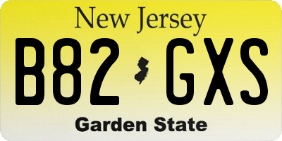 NJ license plate B82GXS