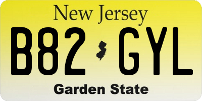 NJ license plate B82GYL
