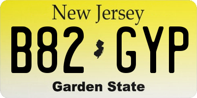 NJ license plate B82GYP