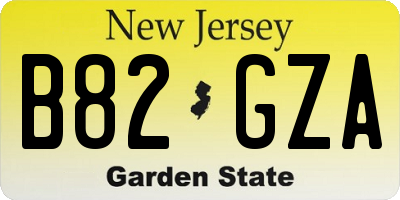 NJ license plate B82GZA