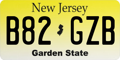 NJ license plate B82GZB