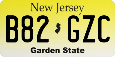 NJ license plate B82GZC