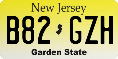 NJ license plate B82GZH