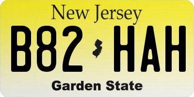 NJ license plate B82HAH
