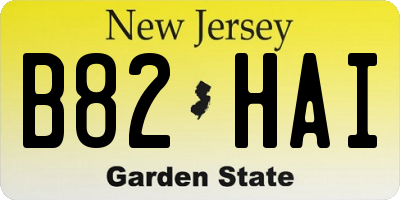 NJ license plate B82HAI