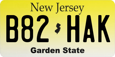 NJ license plate B82HAK