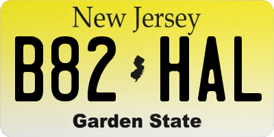 NJ license plate B82HAL