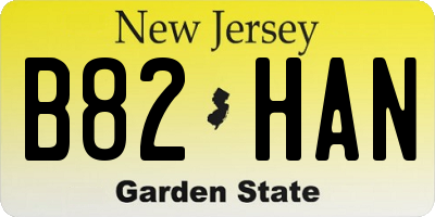 NJ license plate B82HAN