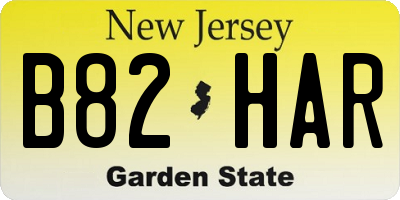 NJ license plate B82HAR