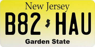 NJ license plate B82HAU