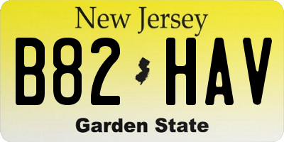 NJ license plate B82HAV