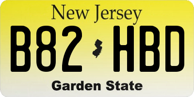 NJ license plate B82HBD