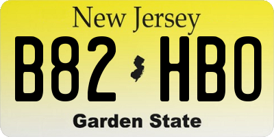 NJ license plate B82HBO