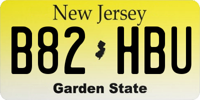 NJ license plate B82HBU