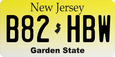 NJ license plate B82HBW