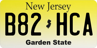 NJ license plate B82HCA
