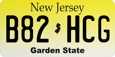 NJ license plate B82HCG
