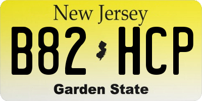 NJ license plate B82HCP