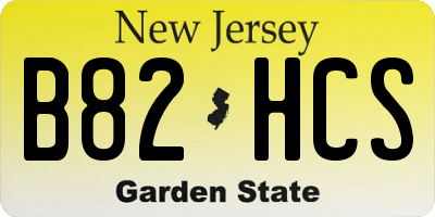 NJ license plate B82HCS