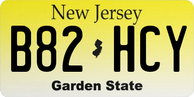 NJ license plate B82HCY