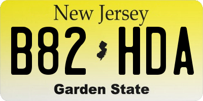 NJ license plate B82HDA