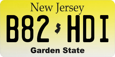 NJ license plate B82HDI