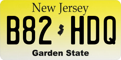 NJ license plate B82HDQ