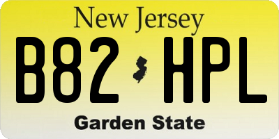 NJ license plate B82HPL