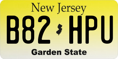 NJ license plate B82HPU