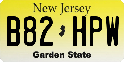 NJ license plate B82HPW