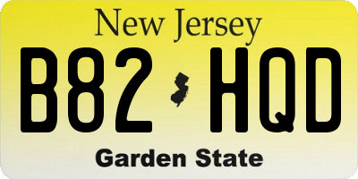 NJ license plate B82HQD