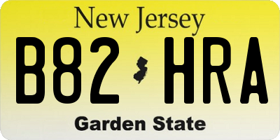NJ license plate B82HRA