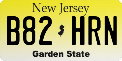 NJ license plate B82HRN